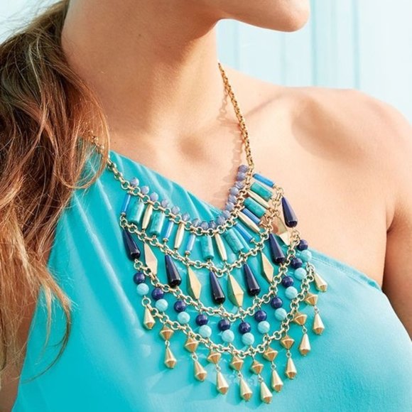 ::⚜️🦚Exotically Fantabulous Malta Bib Necklace - Picture 10 of 11